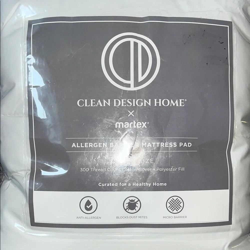 Clean Design Home Allergen Barrier Mattress Pad - MARTEX